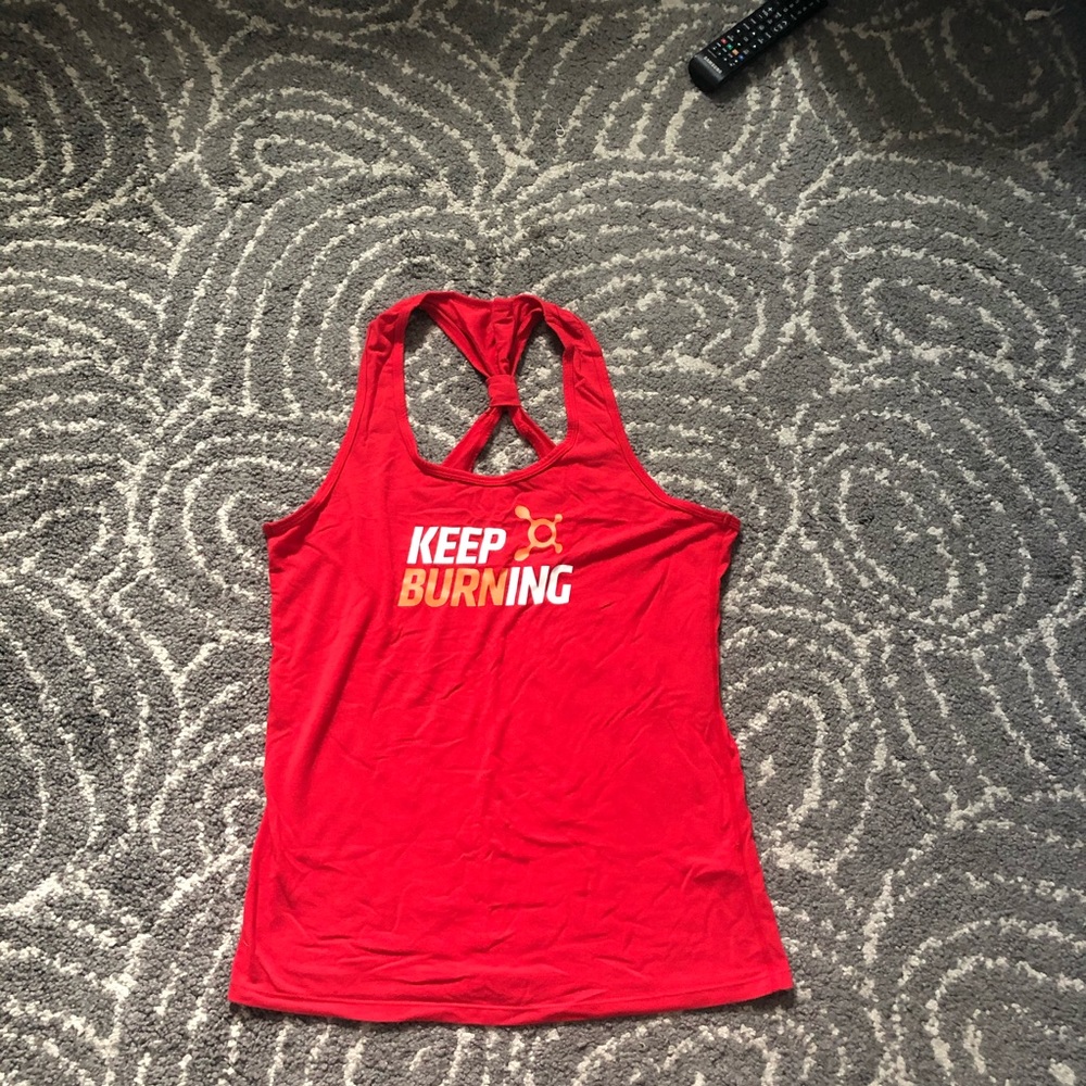 Red Orangetheory “Keep Burning” Racerback Tank Top